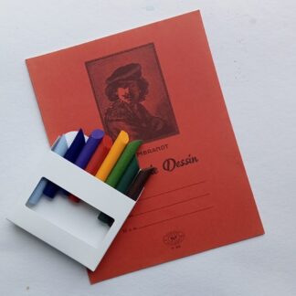 kit cahier dessin et pastels cire